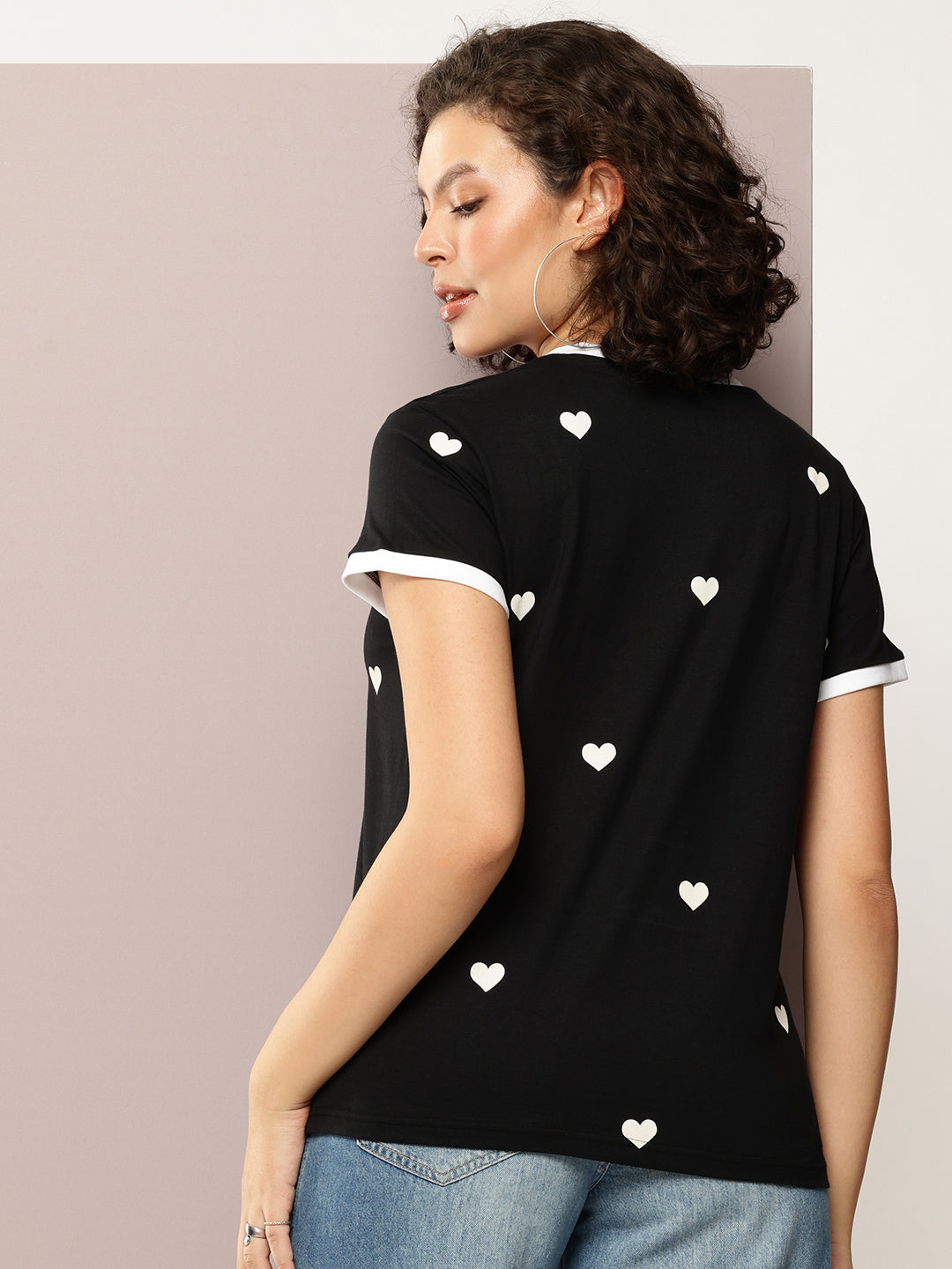 Womens Half Sleeve Round Neck Printed Boxy Fit Tshirts