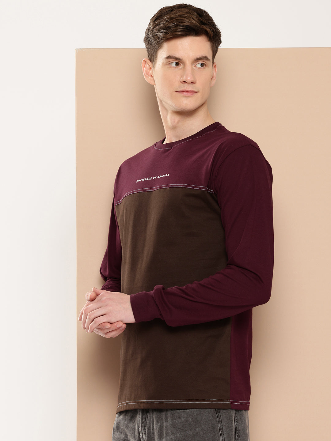 Mens Full Sleeve Round Neck Printed Regular Fit Tshirts