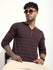 Mens Full Sleeve Henley Neck Striped Regular Fit Tshirts