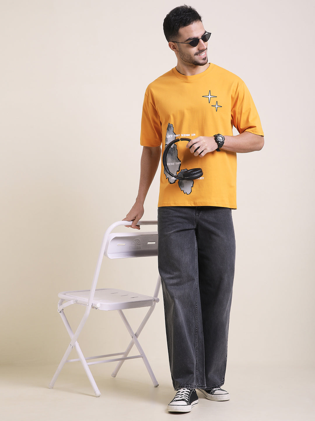 Mens Half Sleeve Round Neck Printed Oversized Fit Tshirts