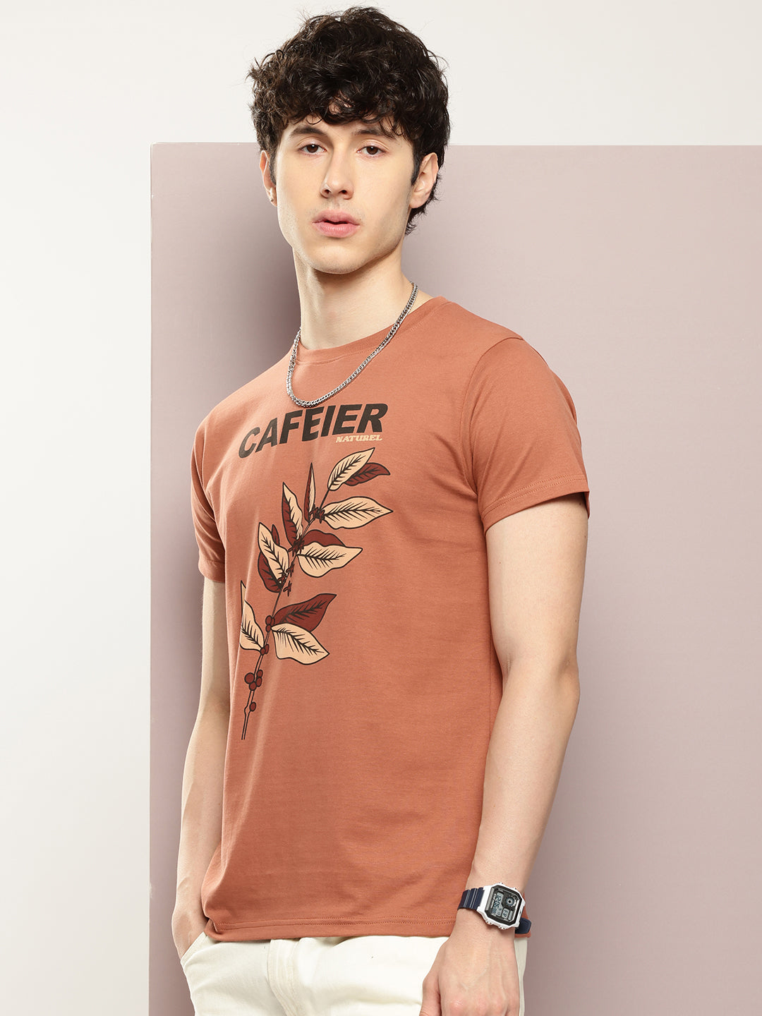 Mens Half Sleeve Round Neck Printed Regular Fit Tshirts
