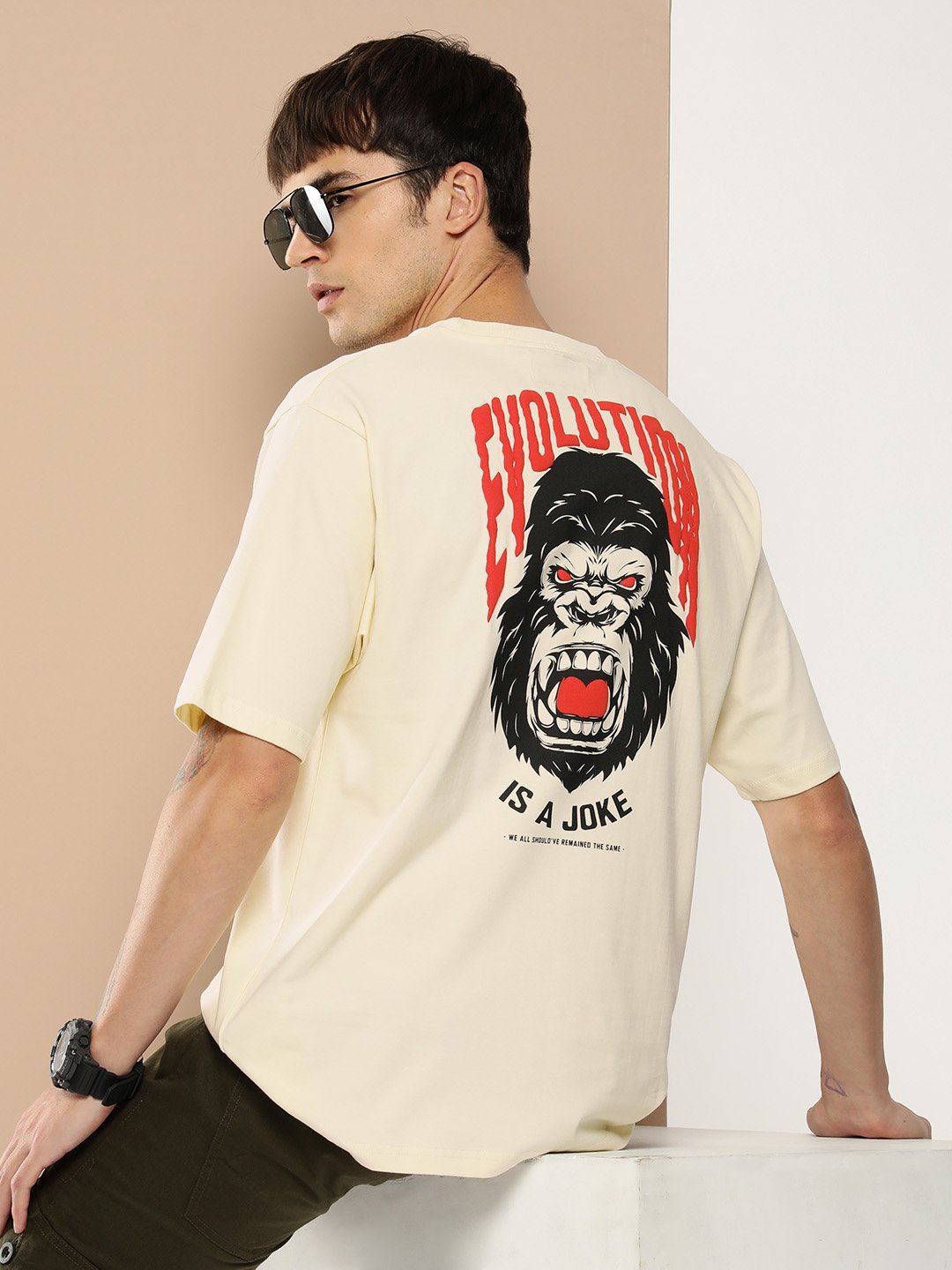 Mens Half Sleeve Round Neck Oversized Fit T-Shirts