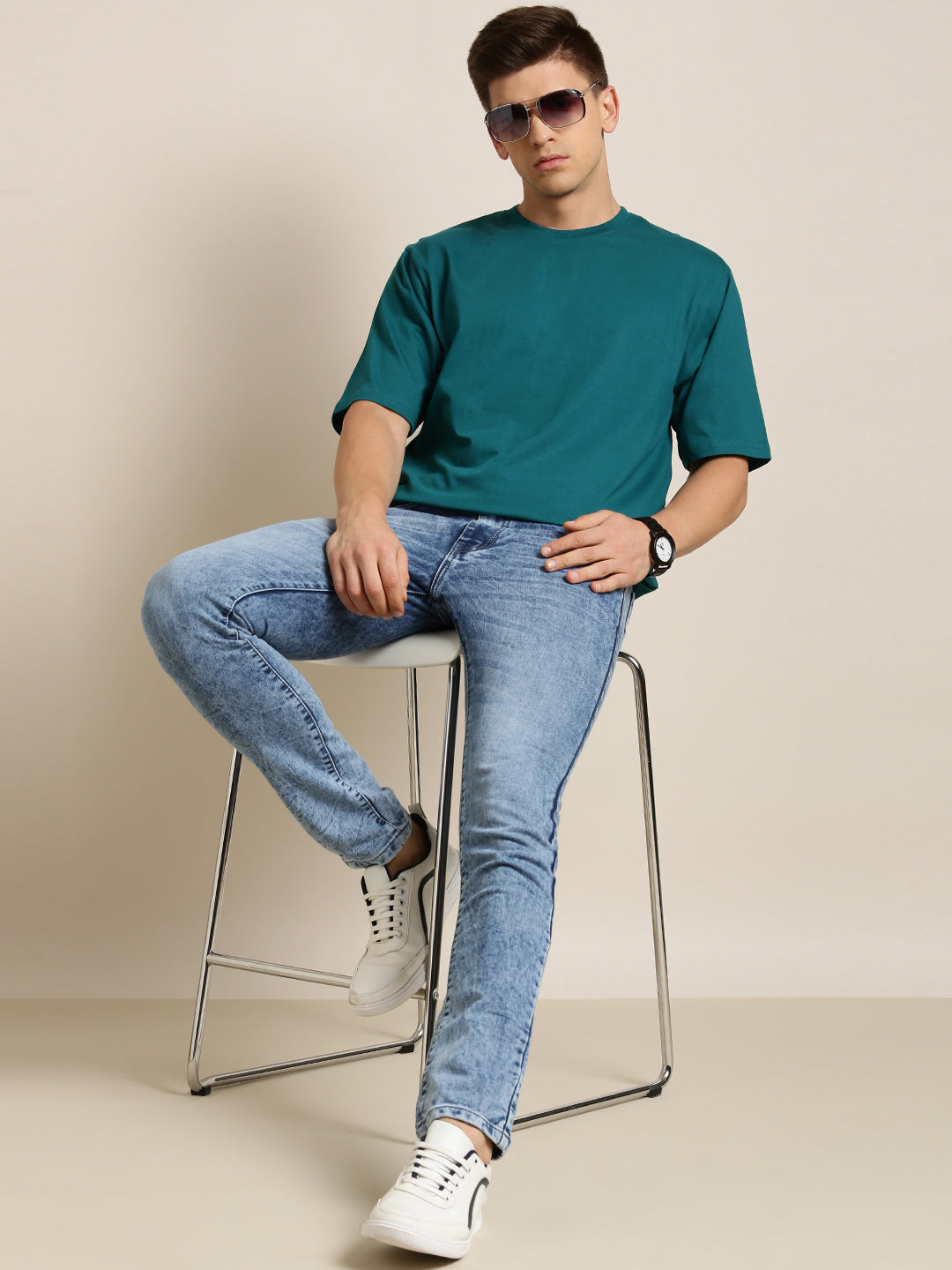 Mens Half Sleeve Round Neck Oversized Fit T-Shirts