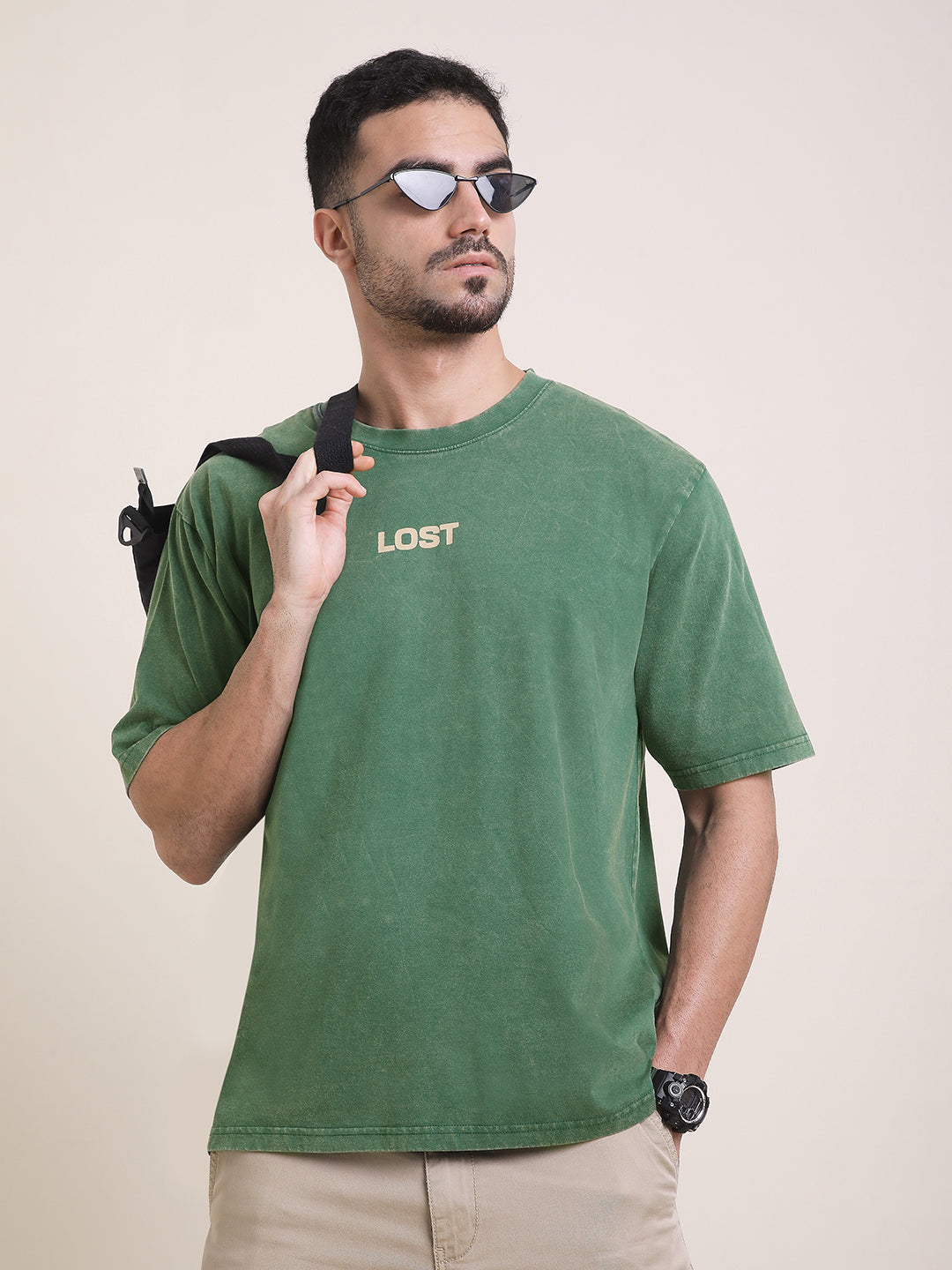 Mens Half Sleeve Round Neck Back Printed Oversized Fit Tshirts