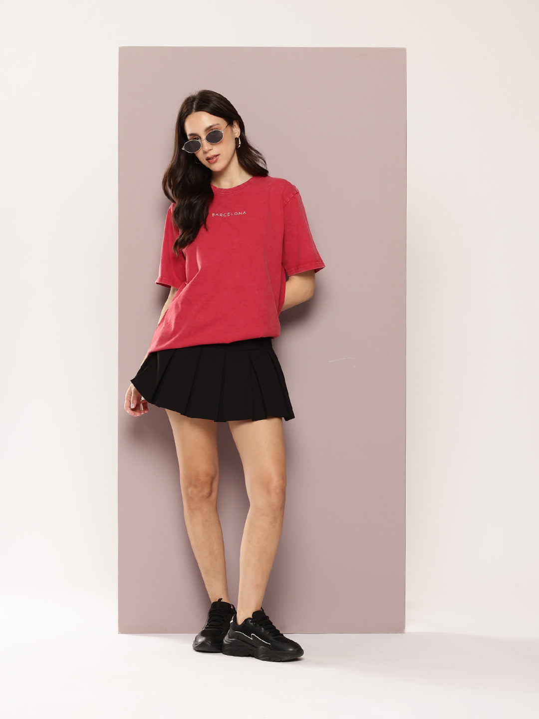 Womens Half Sleeve Round Neck Printed Oversized Fit Tshirts