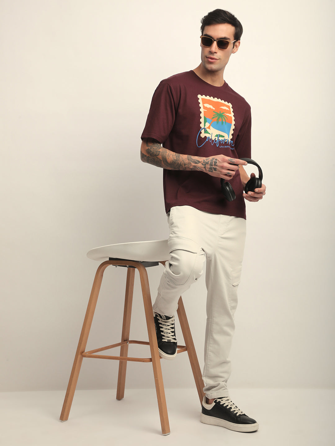 Mens Half Sleeve Round Neck Printed Oversized Fit Tshirts