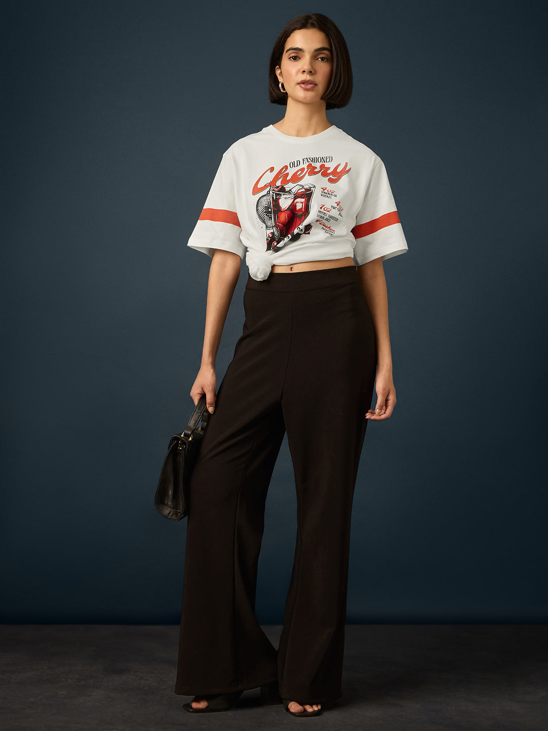 Womens Short Sleeve Printed Oversized Fit Tshirt 