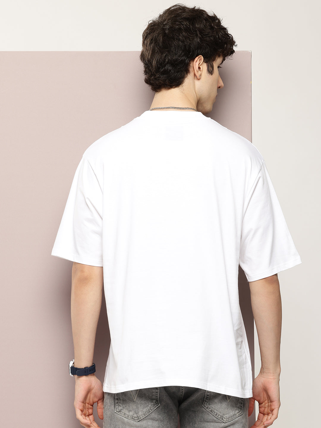 Mens Half Sleeve Round Neck Solid Oversized Fit Tshirts