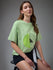 Womens Printed Round Neck Oversized Fit Tshirt