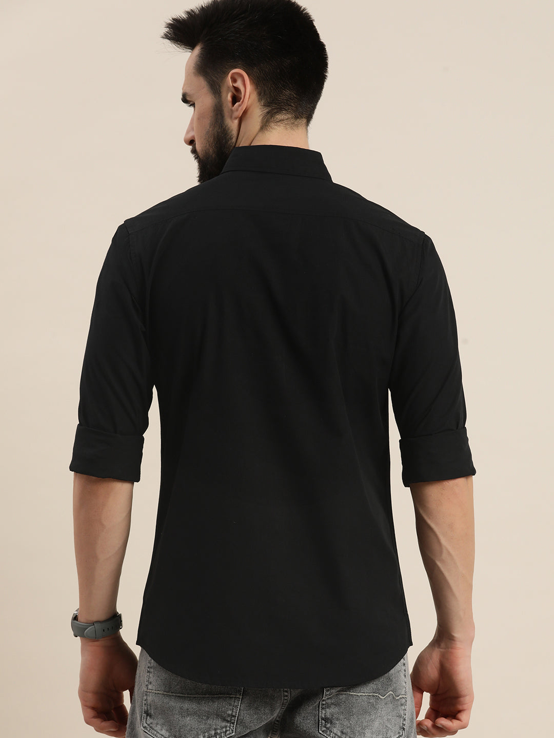 Mens Plain Full Sleeve Shirt With Pocket