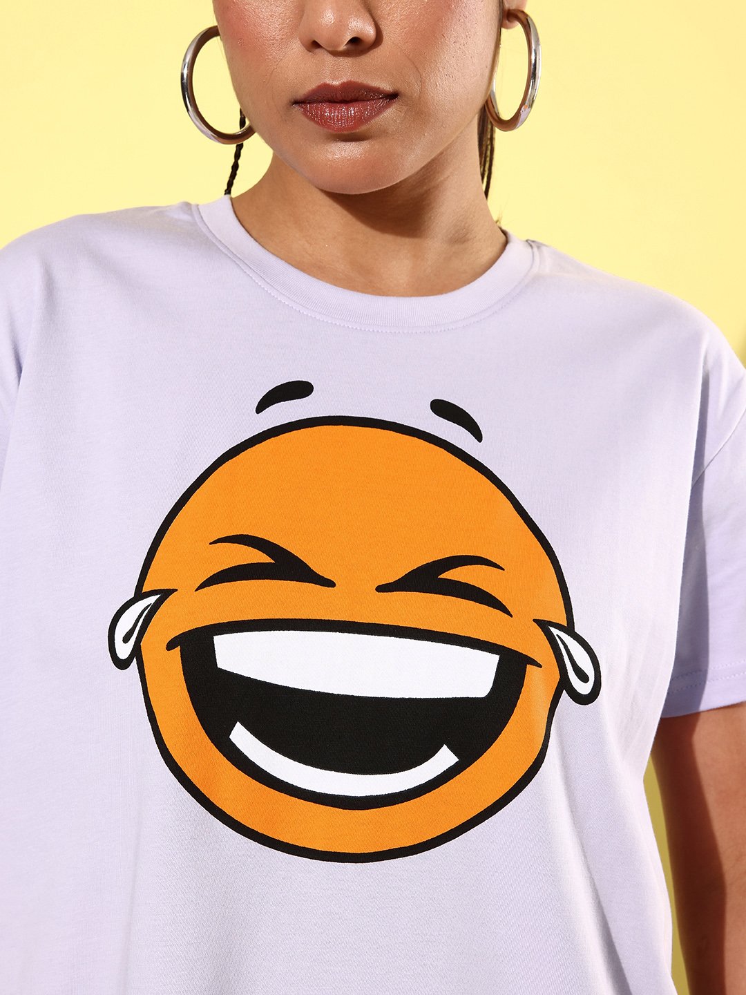 Womens Half Sleeve Round Neck Boxy Fit T-Shirts