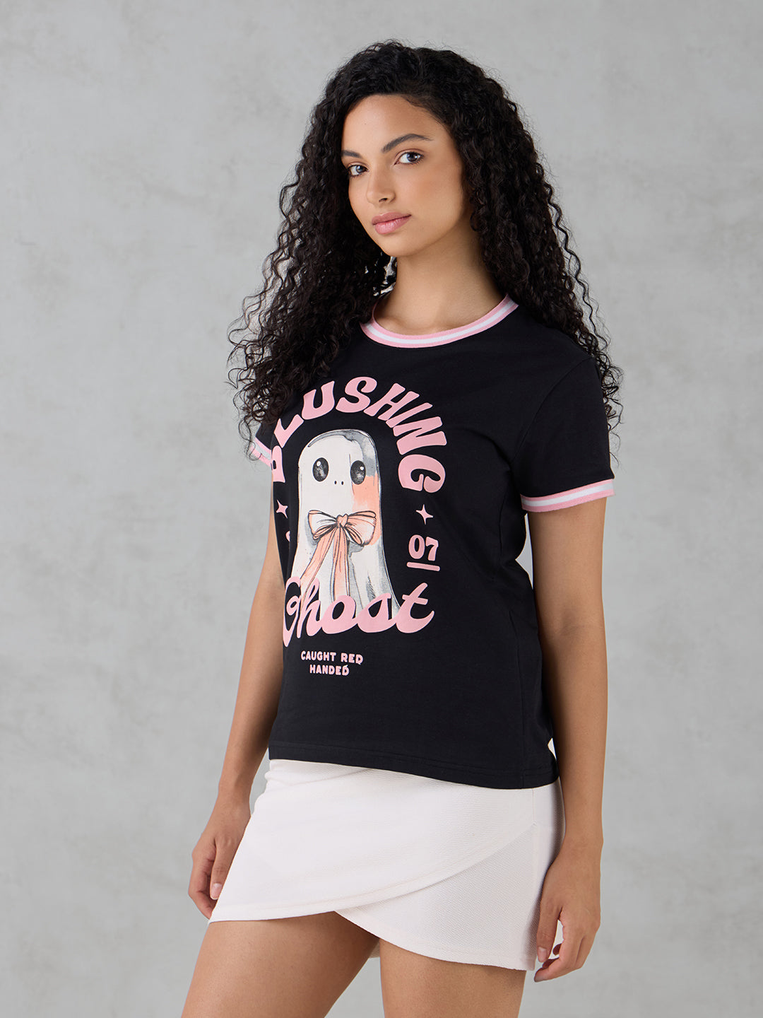 Womens Half Sleeve Printed Regular Fit Tshirt