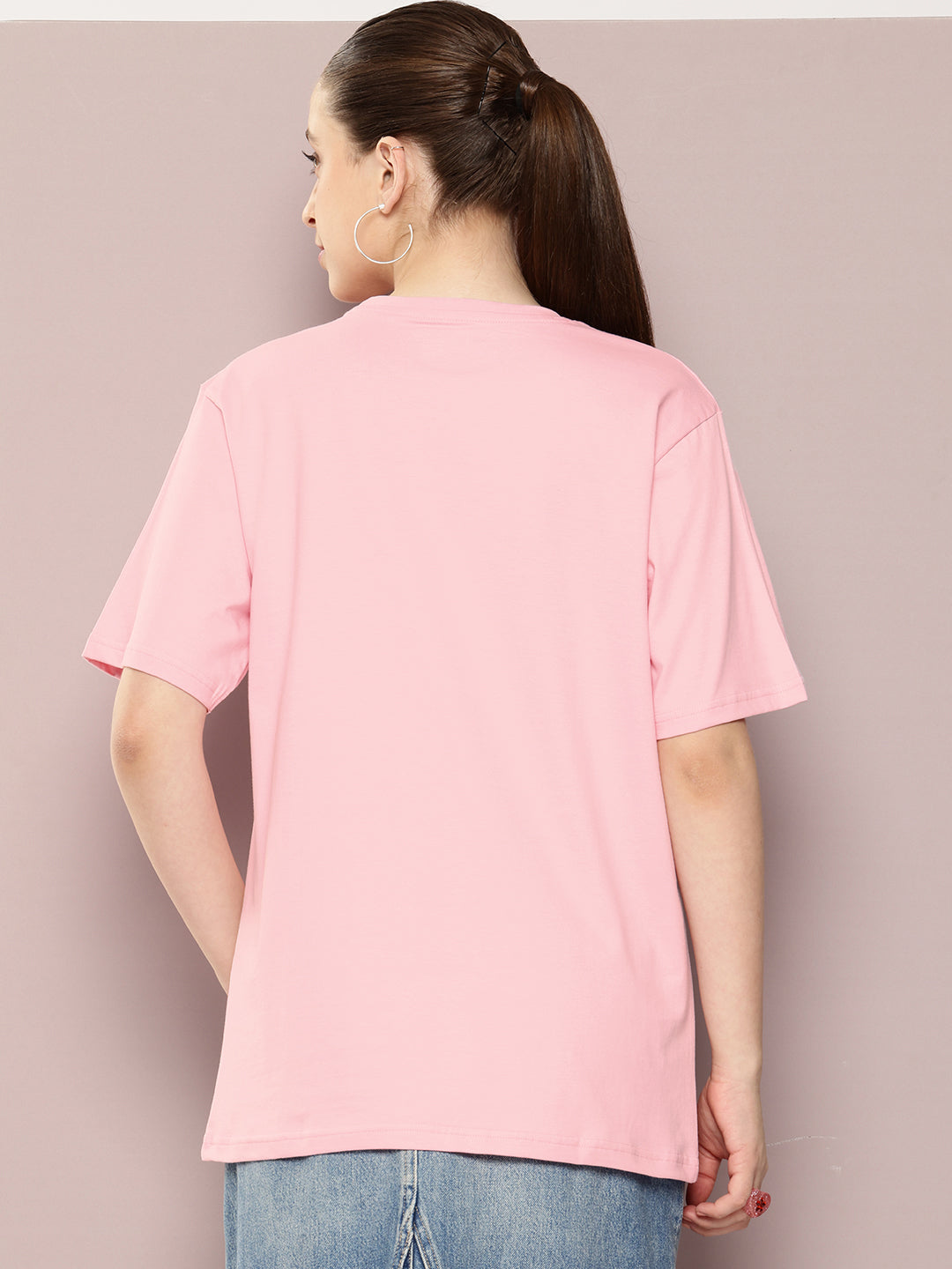 Womens Half Sleeve Round Neck Printed Oversized Fit Tshirts