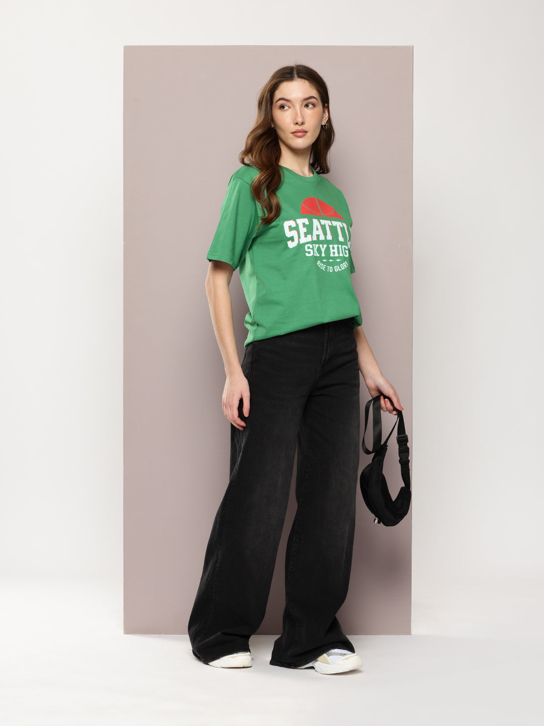 Womens Half Sleeve Round Neck Printed Oversized Fit Tshirts