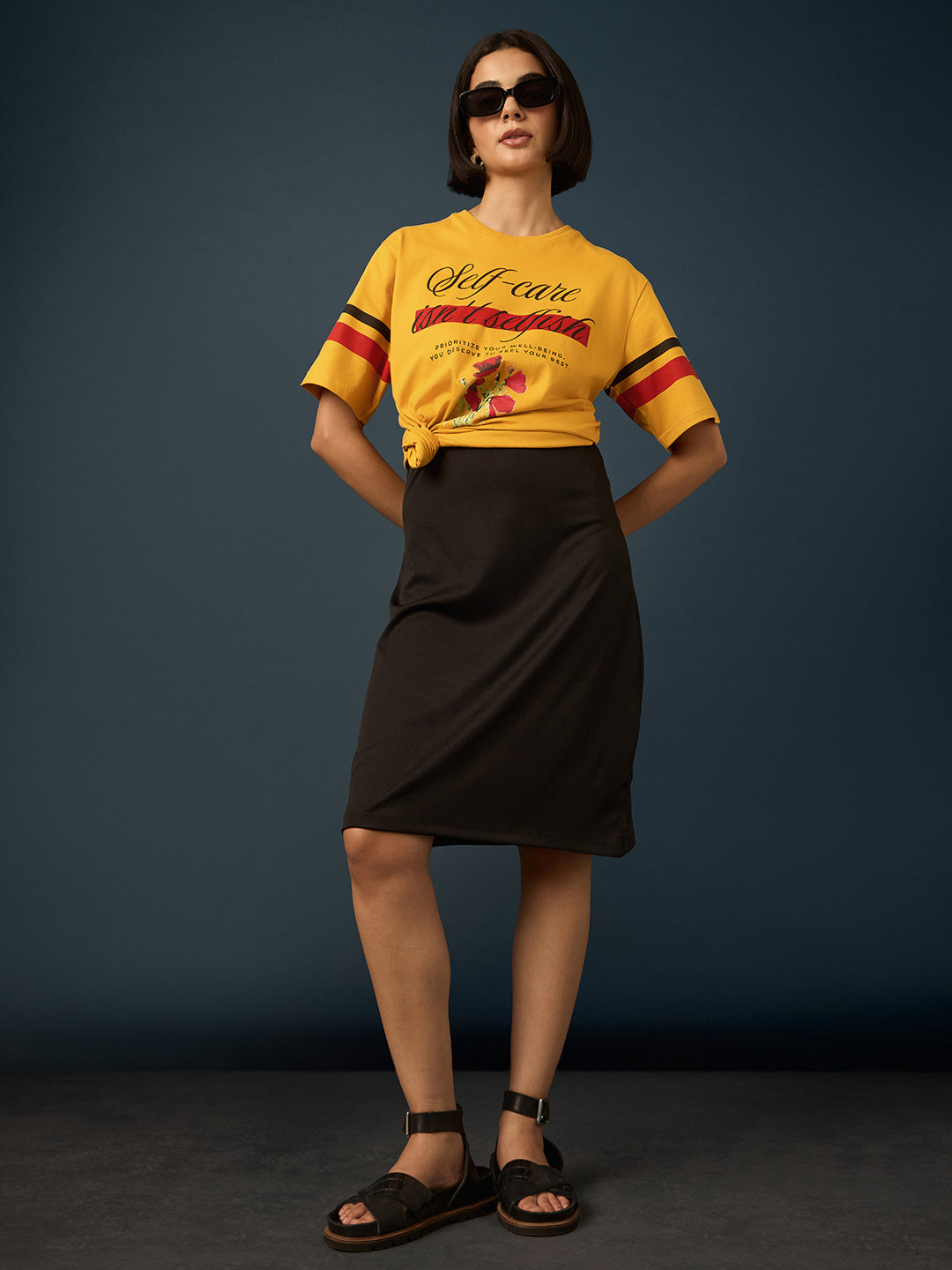 Womens Short Sleeve Printed Oversized Fit Tshirt 