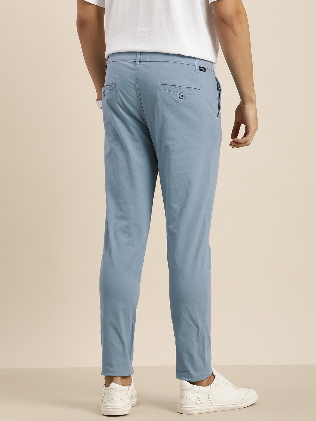 Men Solid Ankle-Length Chinos Trousers