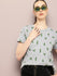 Womens Half Sleeve Round Neck All-Over Printed Boxy Fit Tshirts