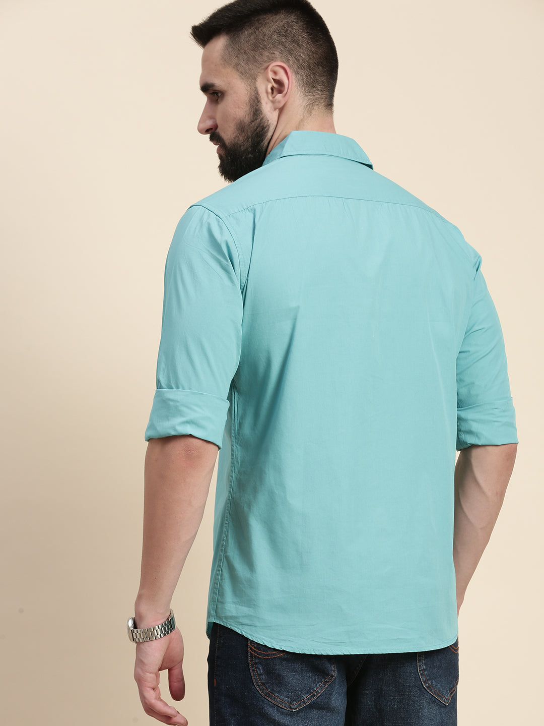 Mens Plain Full Sleeve Shirt With Pocket