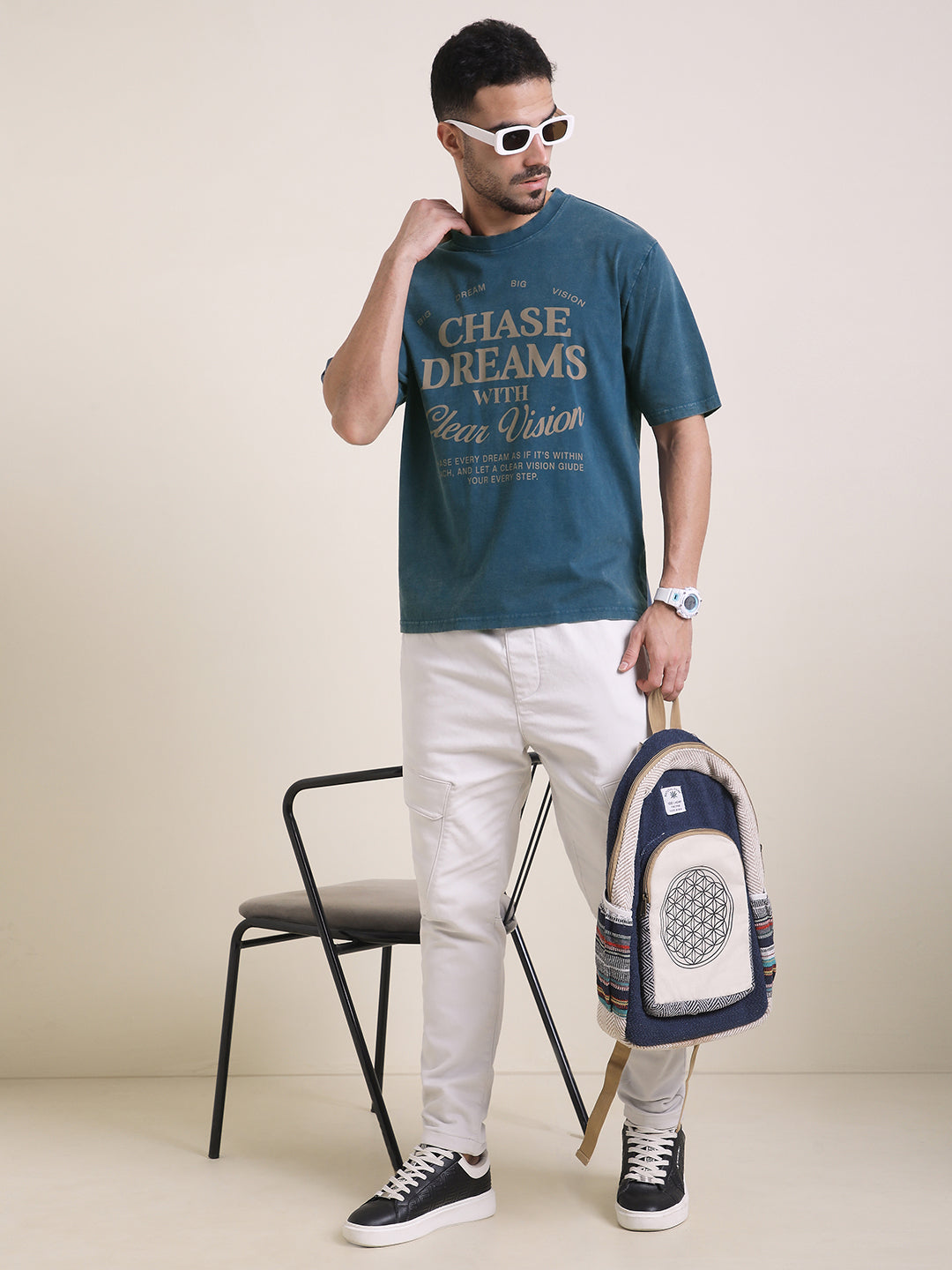 Mens Half Sleeve Round Neck Printed Oversized Fit Tshirts