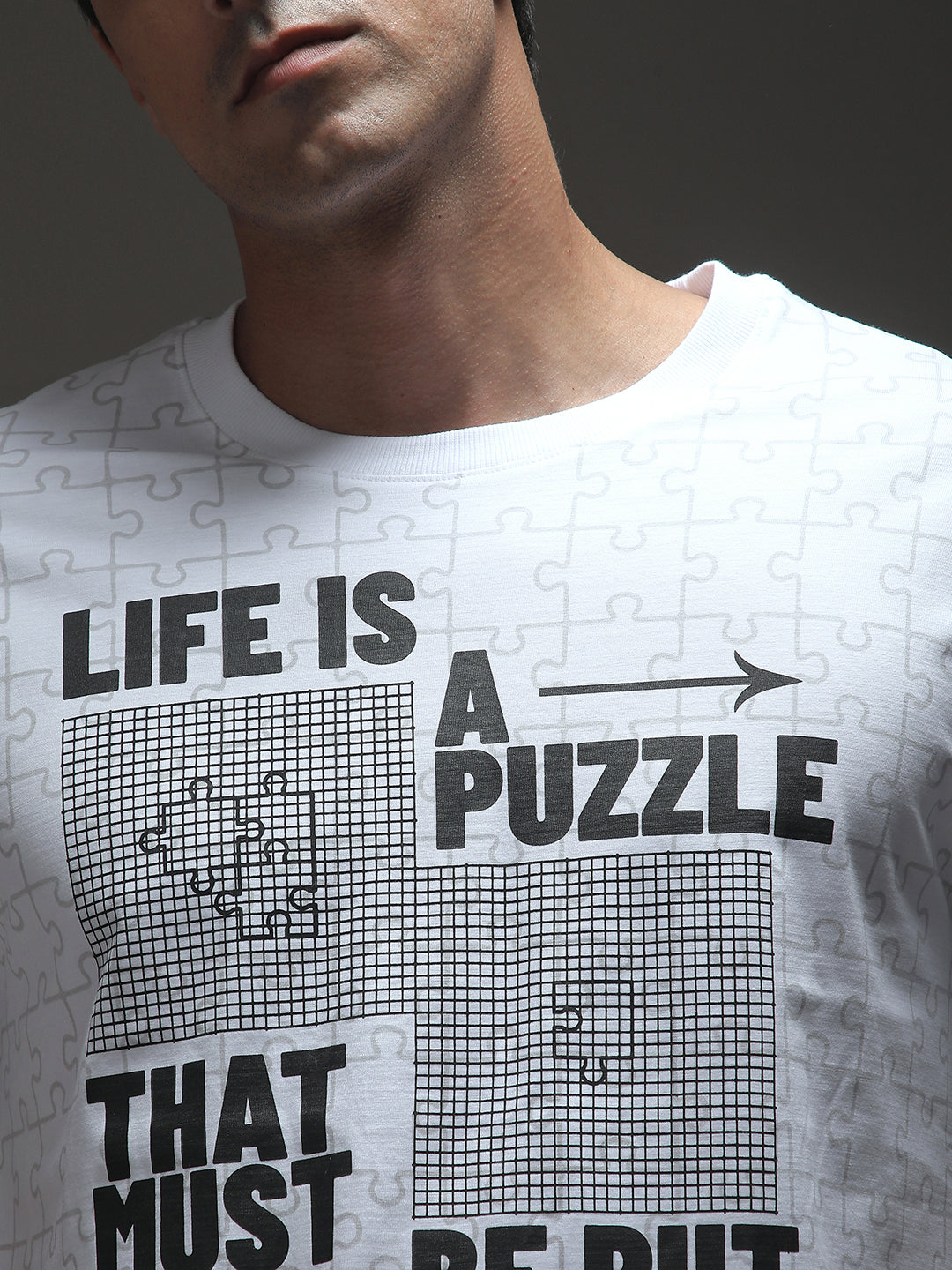 Mens Half Sleeve Drop Shoulder Printed Oversized Fit T-Shirts