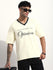 Mens Half Sleeve V-Neck Embroidered Oversized Fit Tshirts