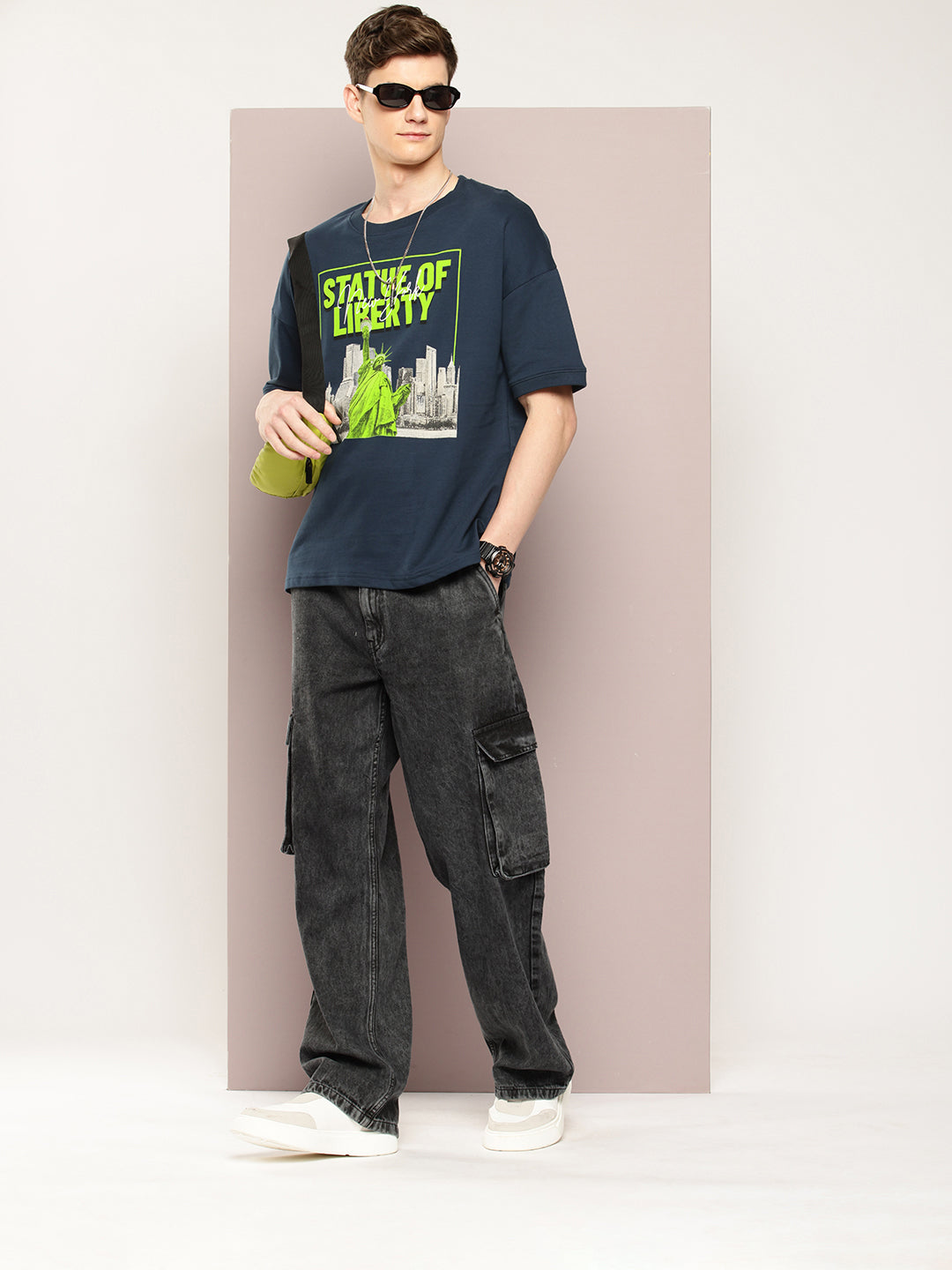 Mens Half Sleeve Round Neck Printed Oversized Fit Tshirts