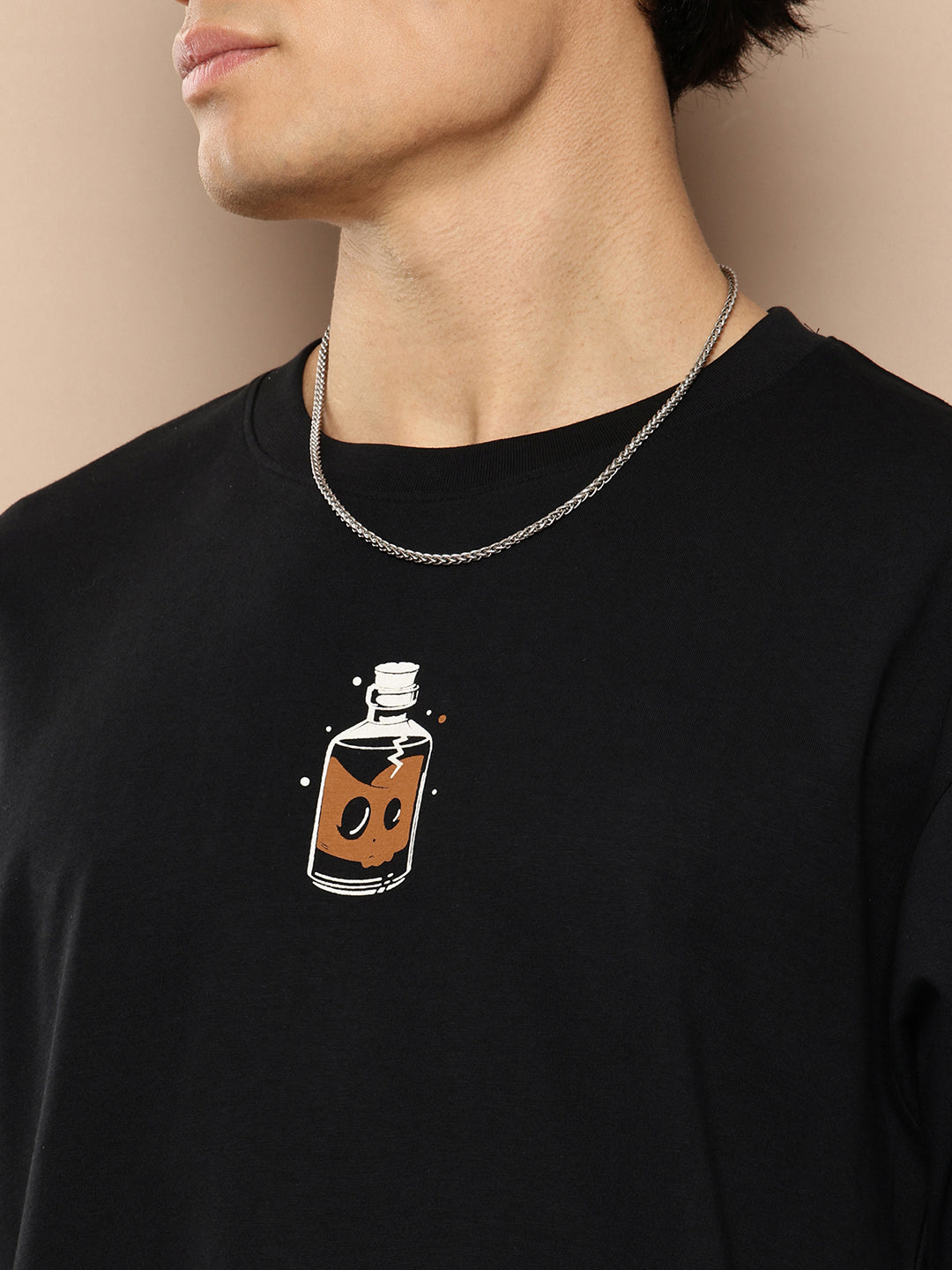 Mens Half Sleeve Round Neck Back Printed Oversized Fit Tshirts