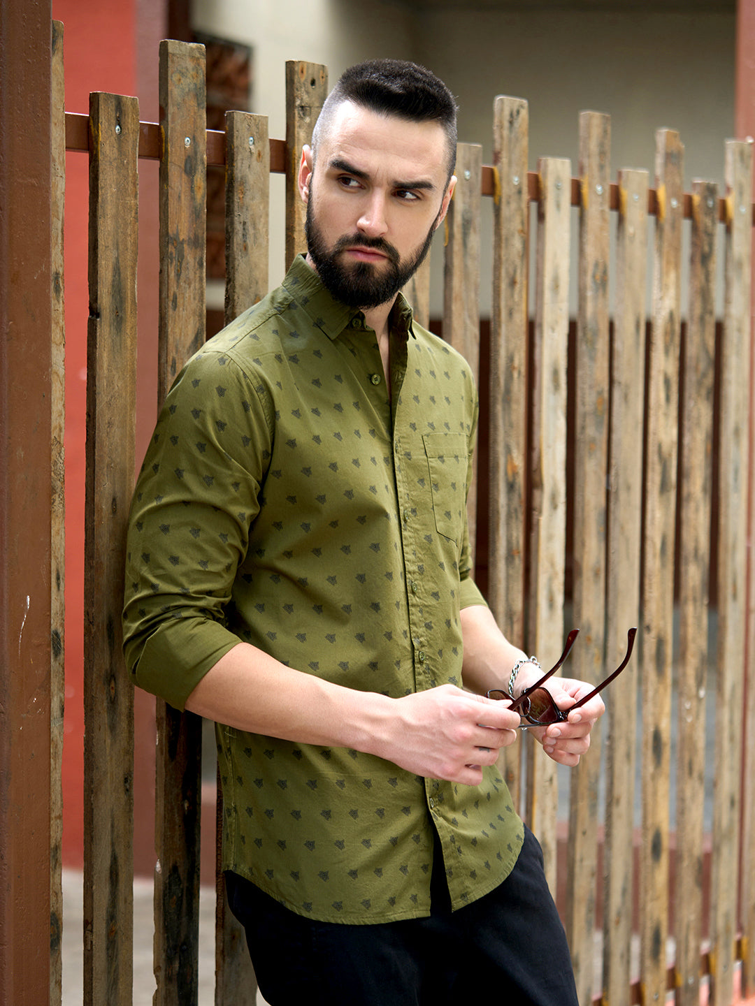 Men All Over Printed Full Sleeve Shirt With Pocket