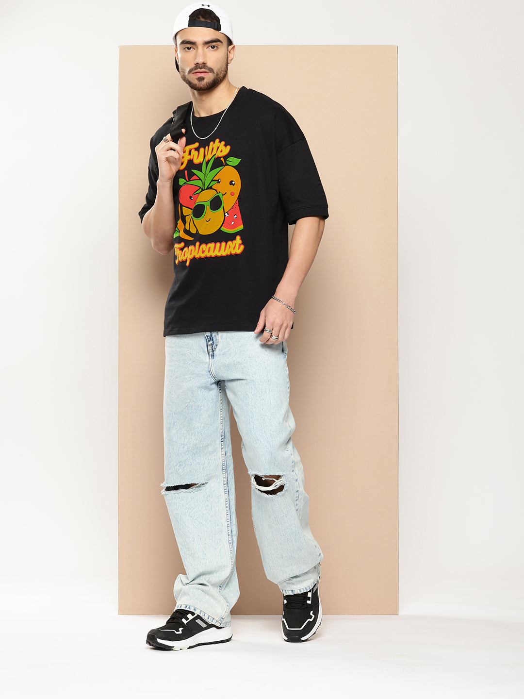 Mens Half Sleeve Round Neck Printed Oversized Fit Tshirts
