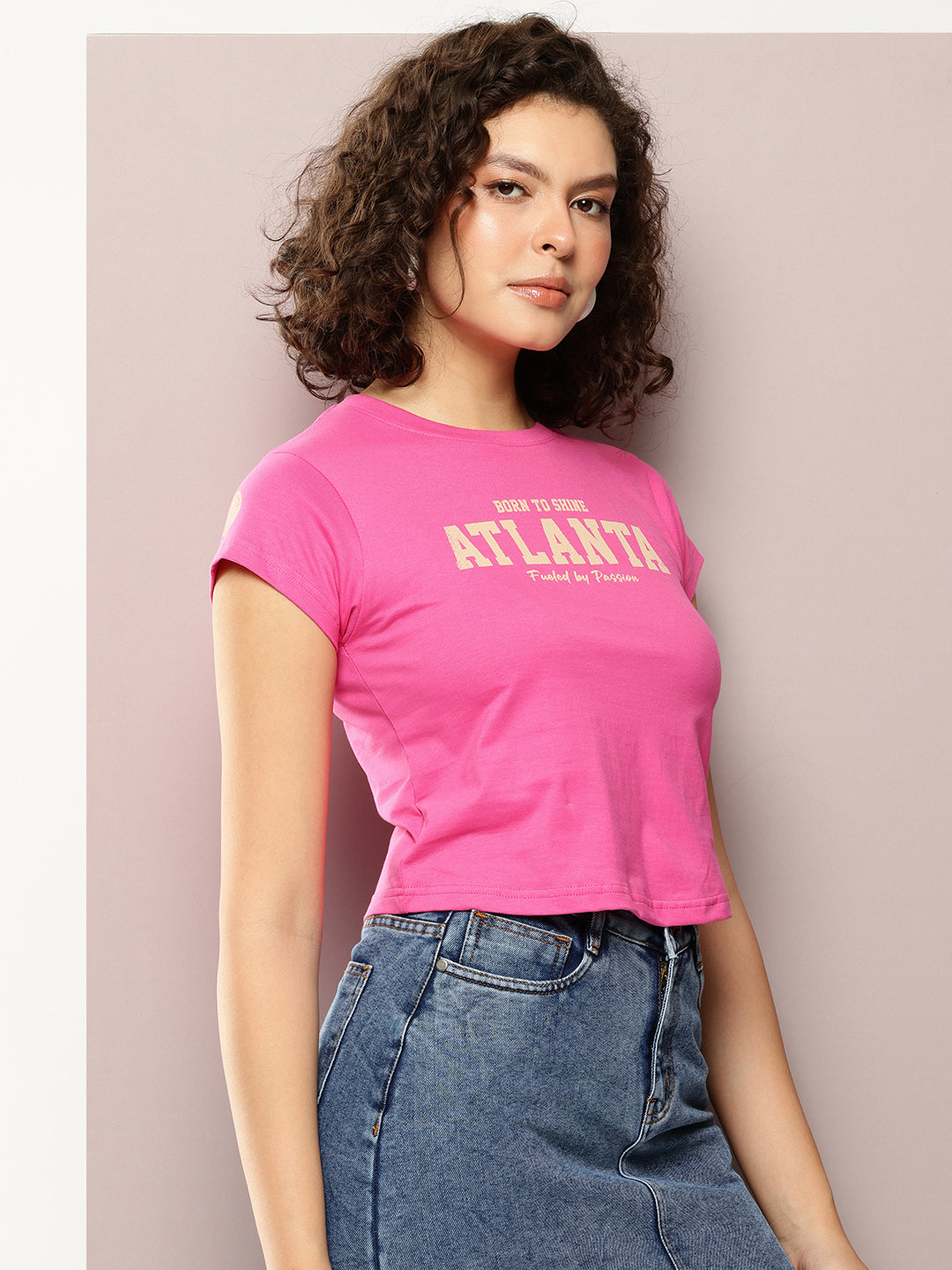 Womens Half Sleeve Round Neck Printed Regular Fit Tshirts