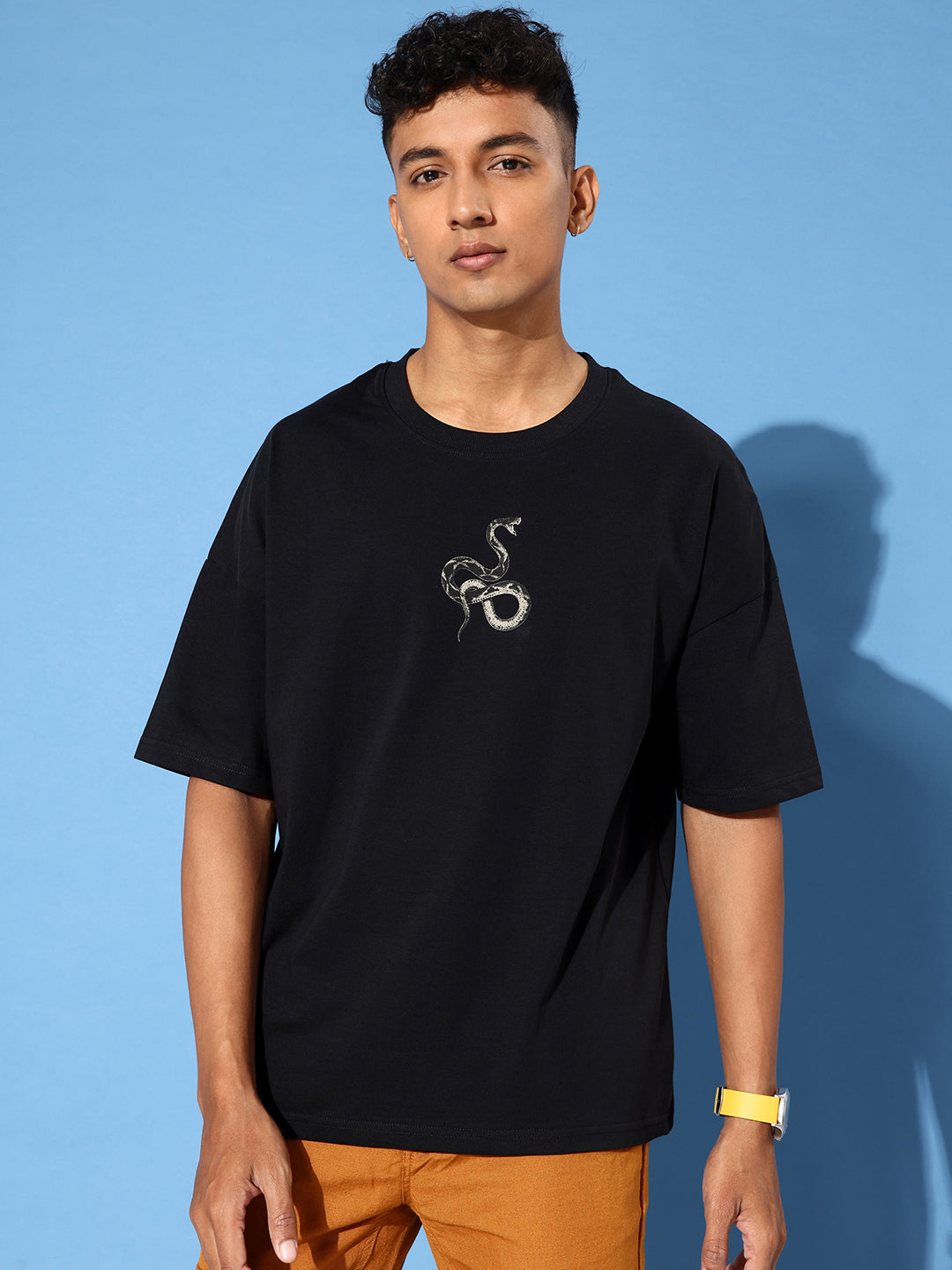 Mens Half Sleeve Drop Shoulder Printed Oversized Fit T-Shirts