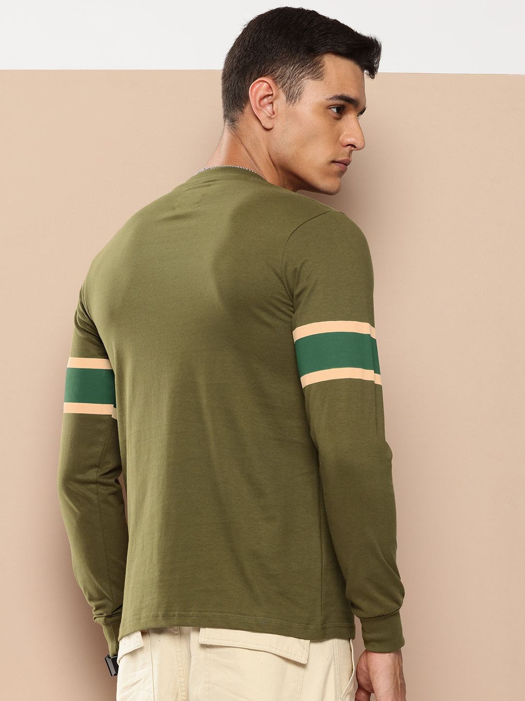 Mens Full Sleeve Round Neck Printed Regular Fit Tshirts