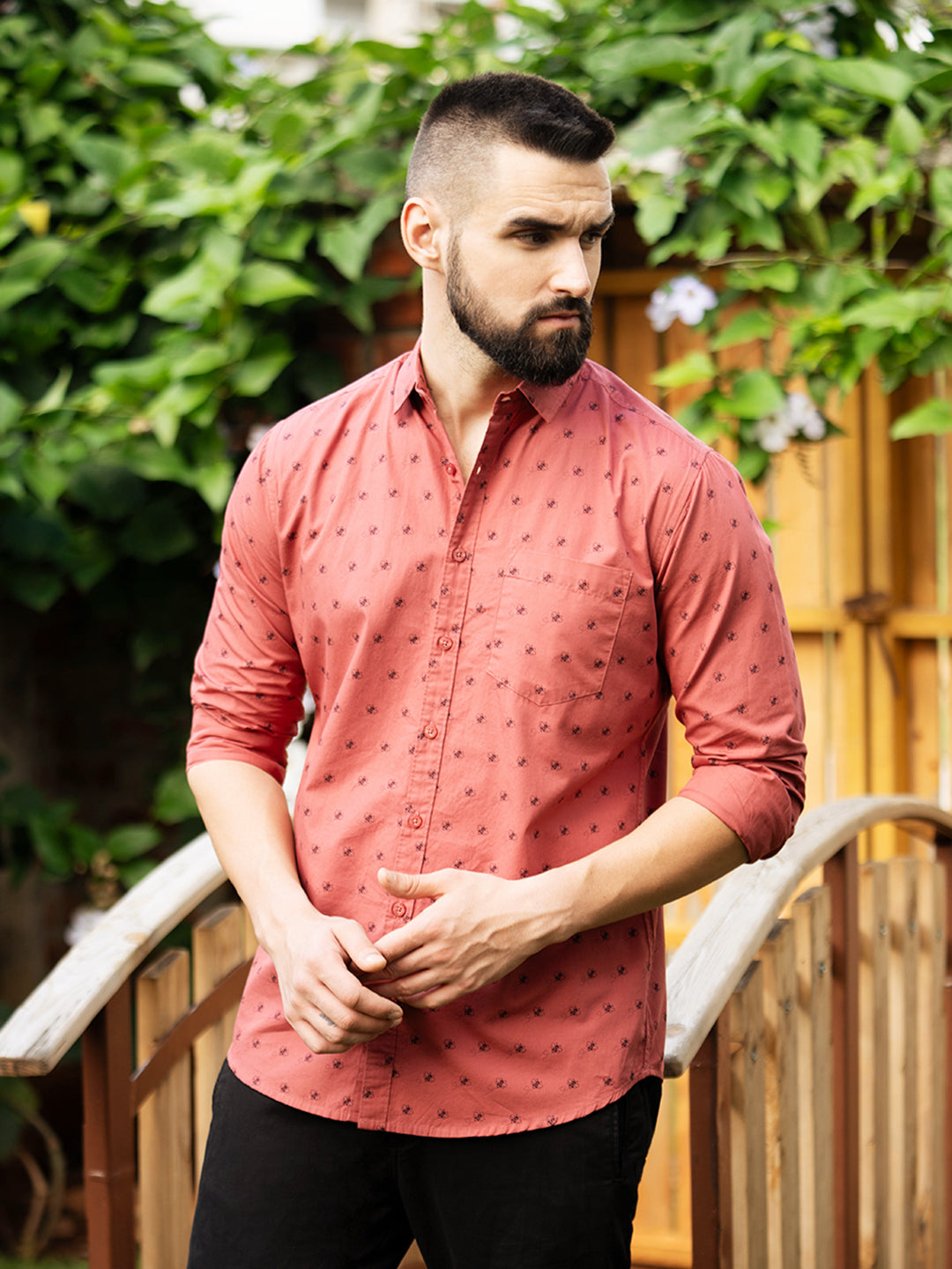 Men All Over Printed Full Sleeve Shirt With Pocket