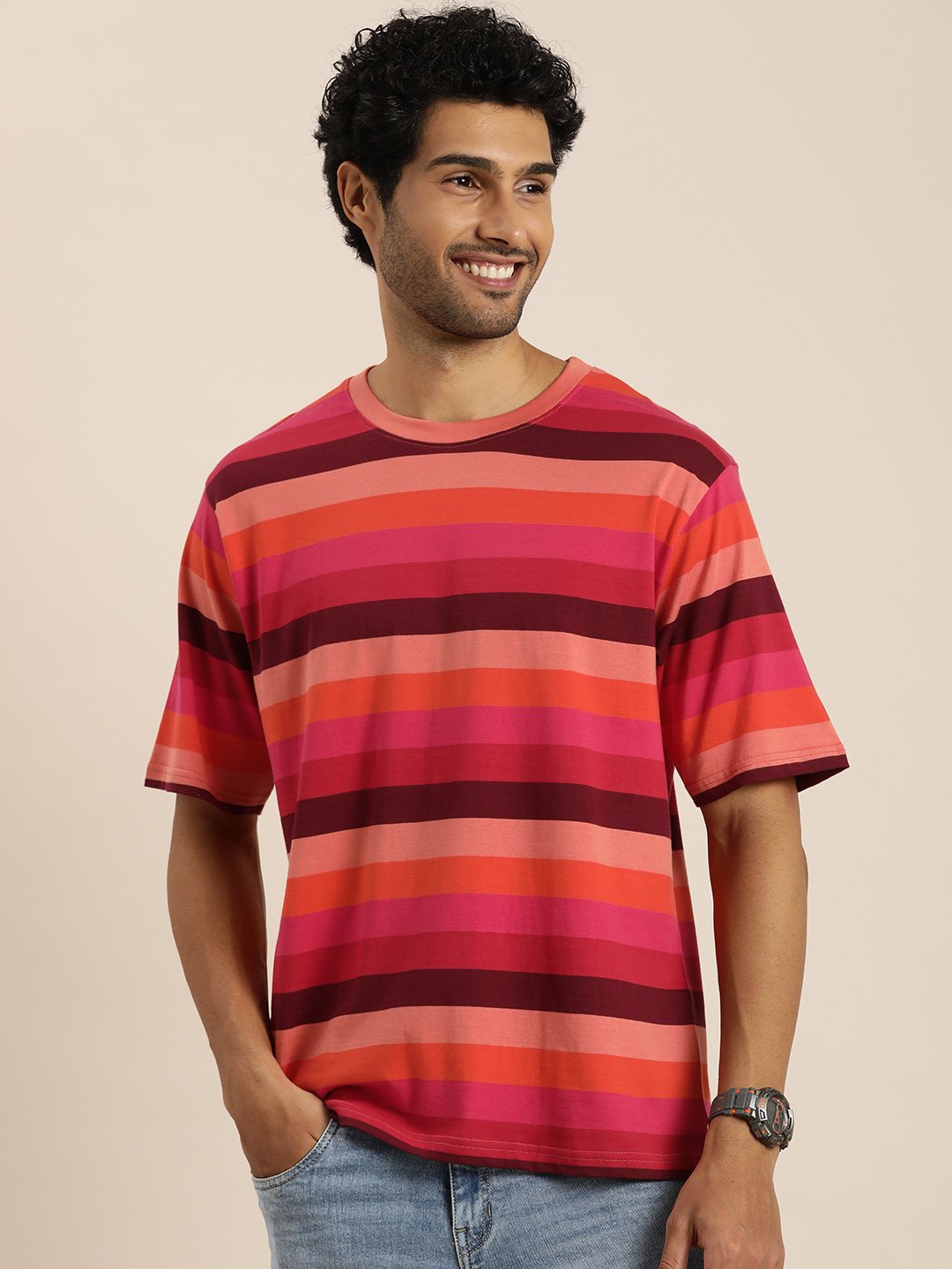 Mens Half Sleeve Round Neck Oversized Fit T-Shirts