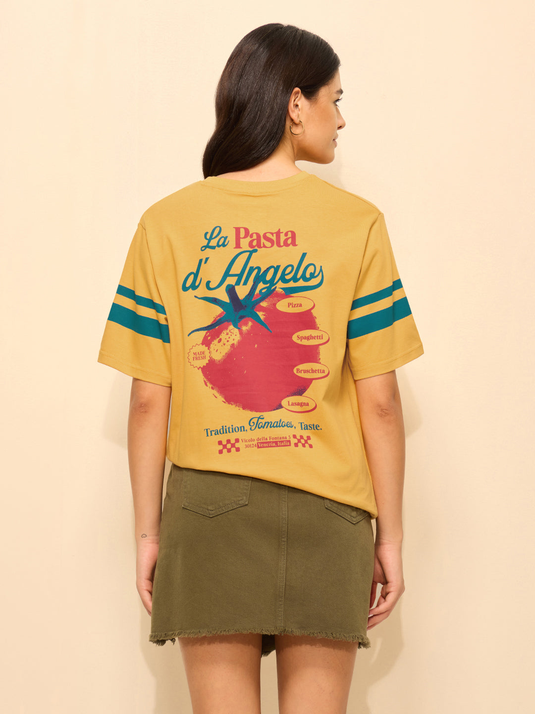 Womens Printed Oversized Cotton T-Shirt