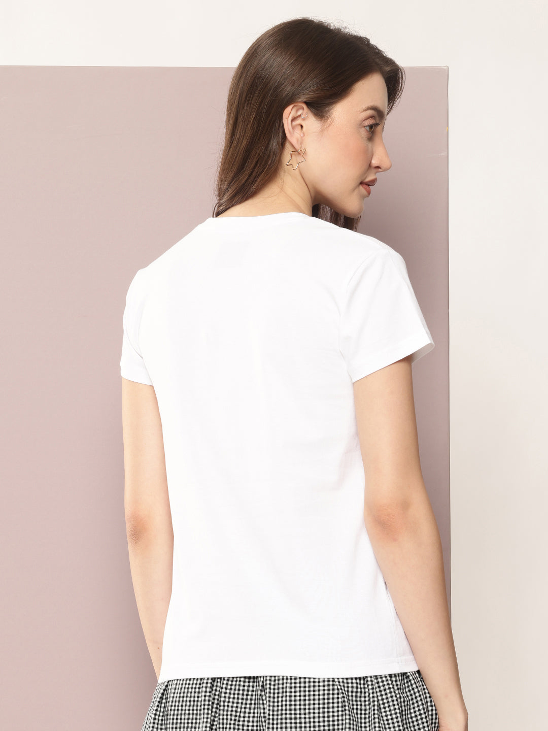 Womens Half Sleeve Round Neck Solid Regular Fit Tshirts