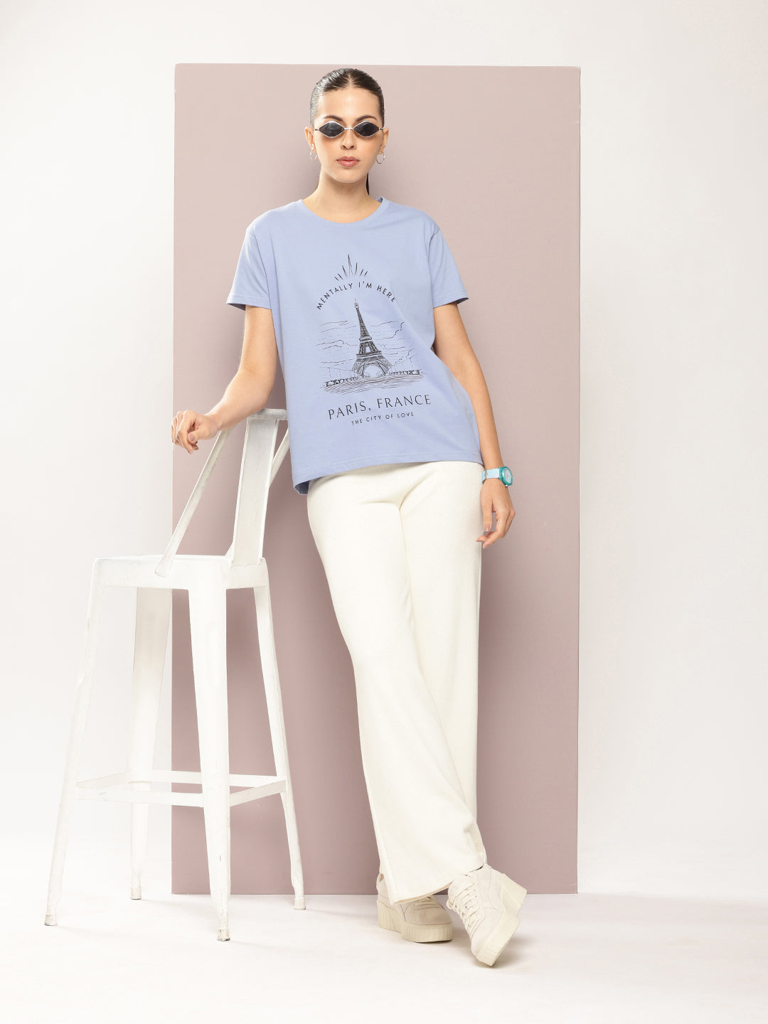 Womens Half Sleeve Round Neck Printed Boxy Fit Tshirts