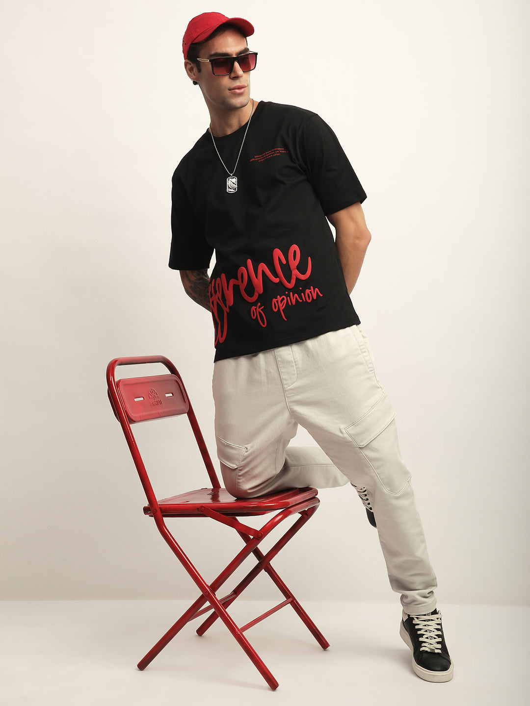 Mens Half Sleeve Round Neck Printed Oversized Fit Tshirts