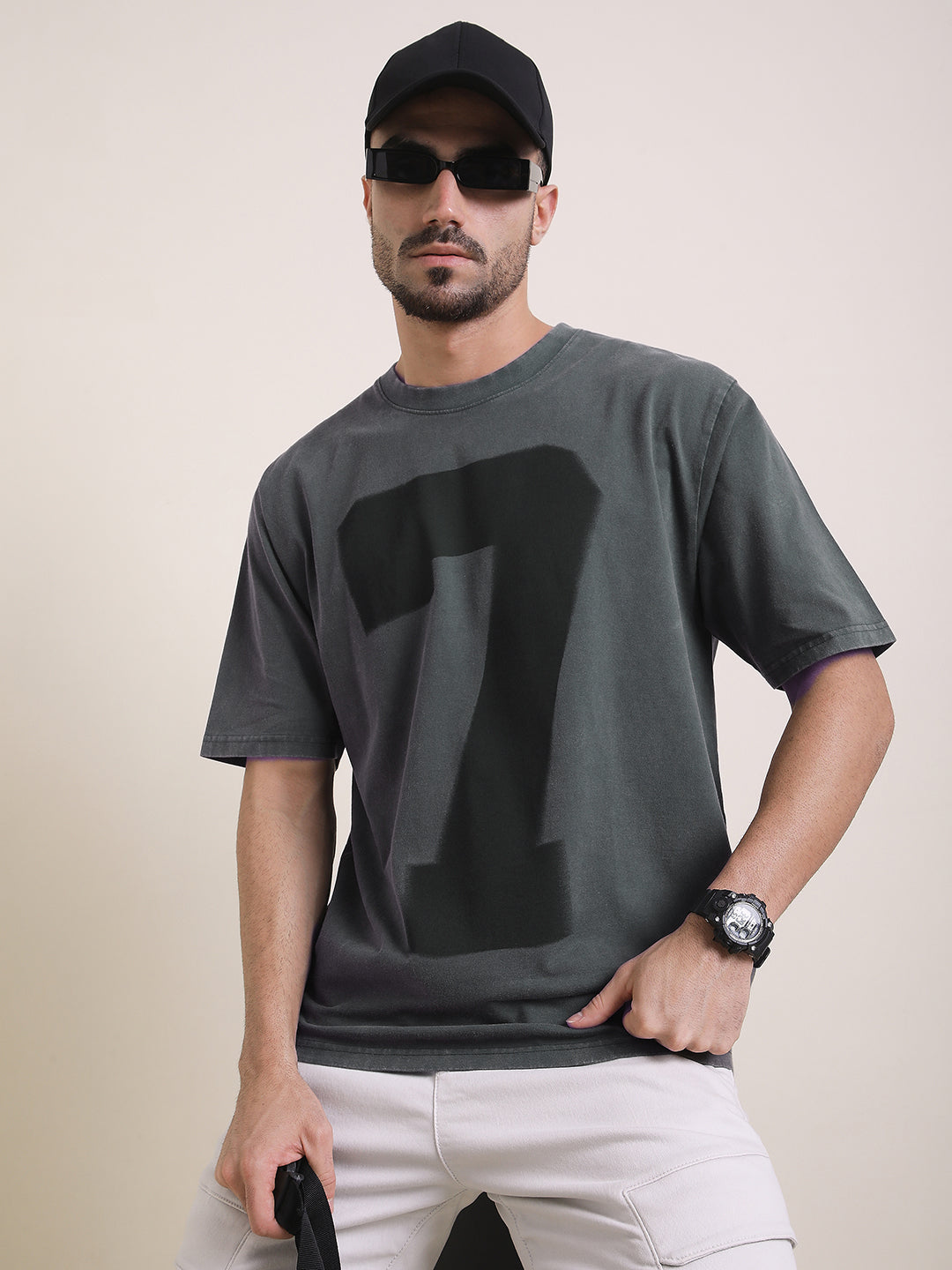 Mens Half Sleeve Round Neck Printed Oversized Fit Tshirts