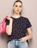 Womens Half Sleeve Round Neck All-Over Printed Boxy Fit Tshirts