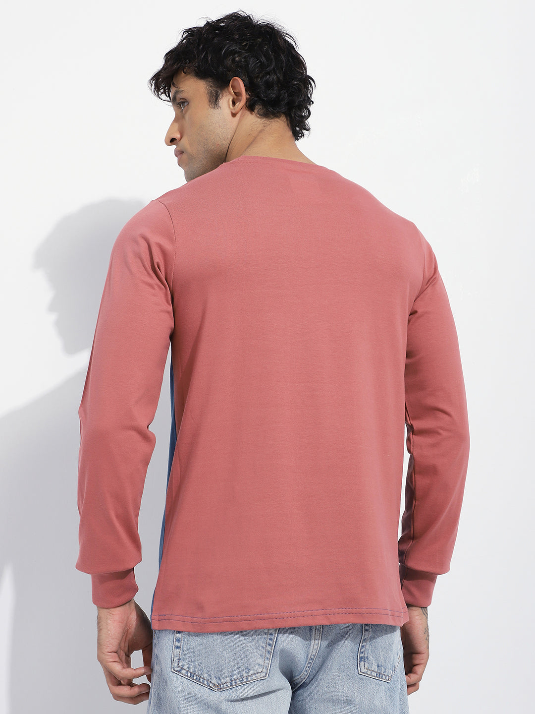 Mens Full Sleeve Round Neck Embroidered Regular Fit Tshirts