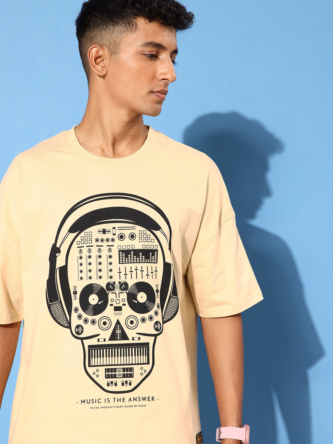 Mens Half Sleeve Drop Shoulder Printed Oversized Fit T-Shirts