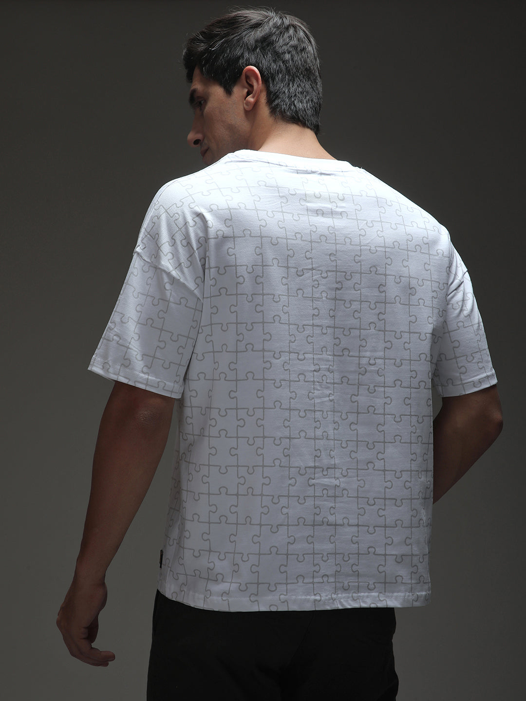 Mens Half Sleeve Drop Shoulder Printed Oversized Fit T-Shirts