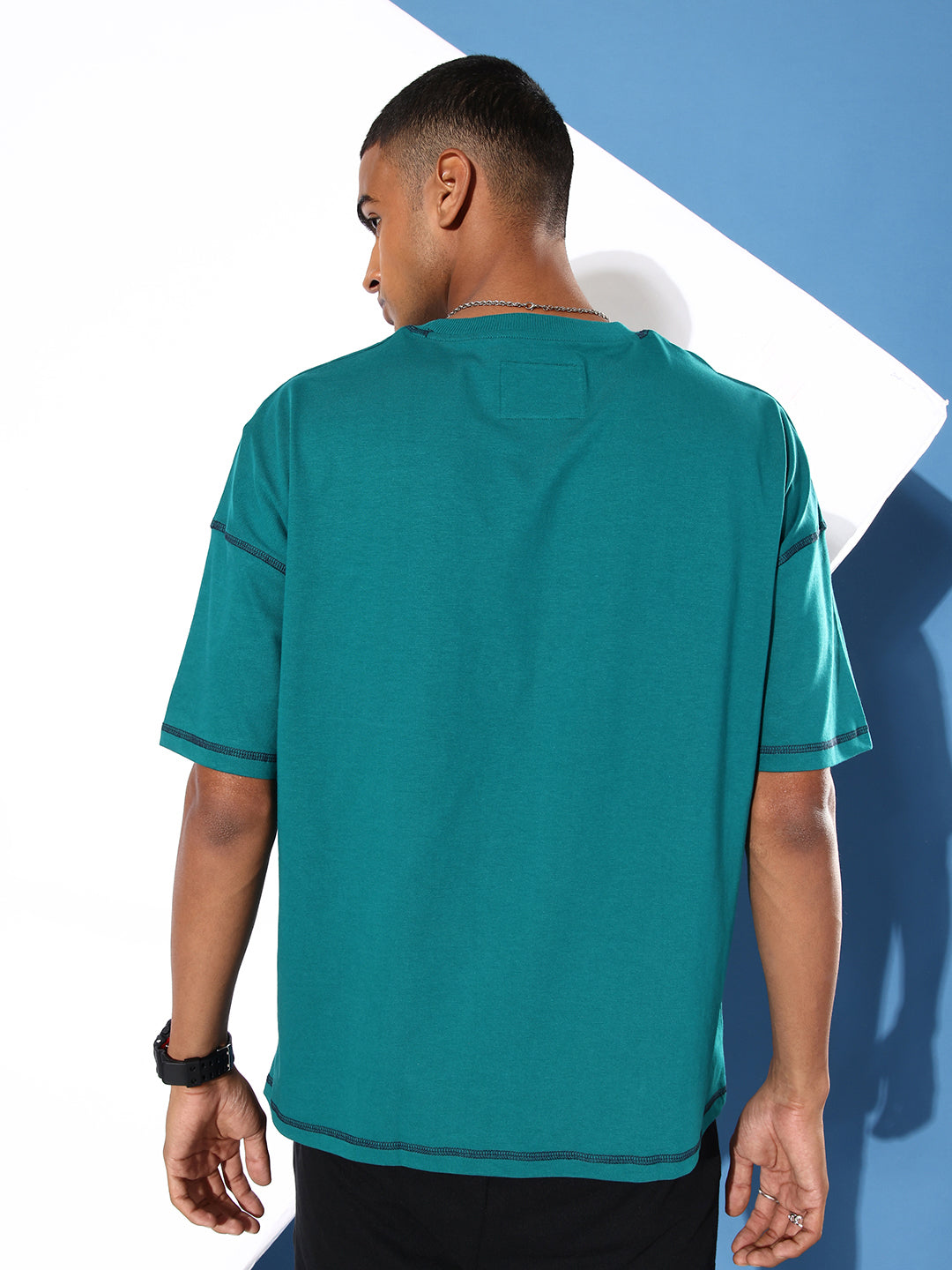 Mens Half Sleeve Drop Shoulder Plain Oversized Fit T-Shirts
