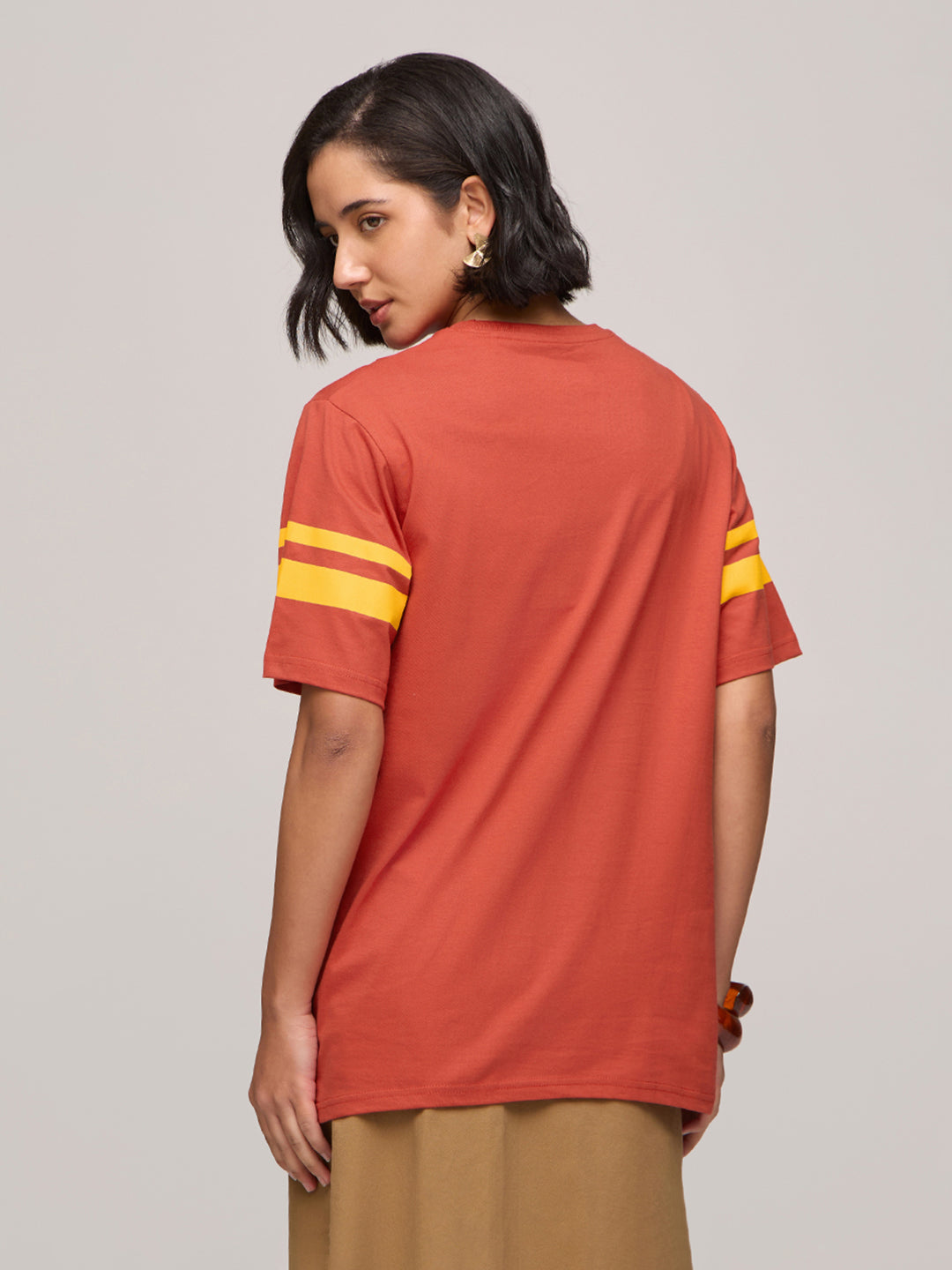Womens Printed Oversized Fit Cotton T-Shirt