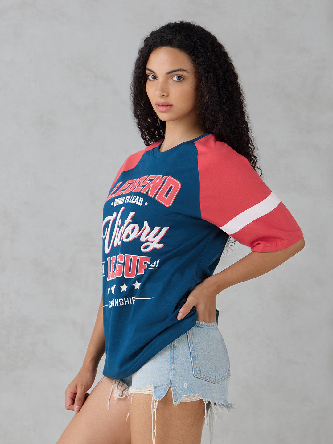 Womens Half Sleeve Printed Oversized Fit Tshirt