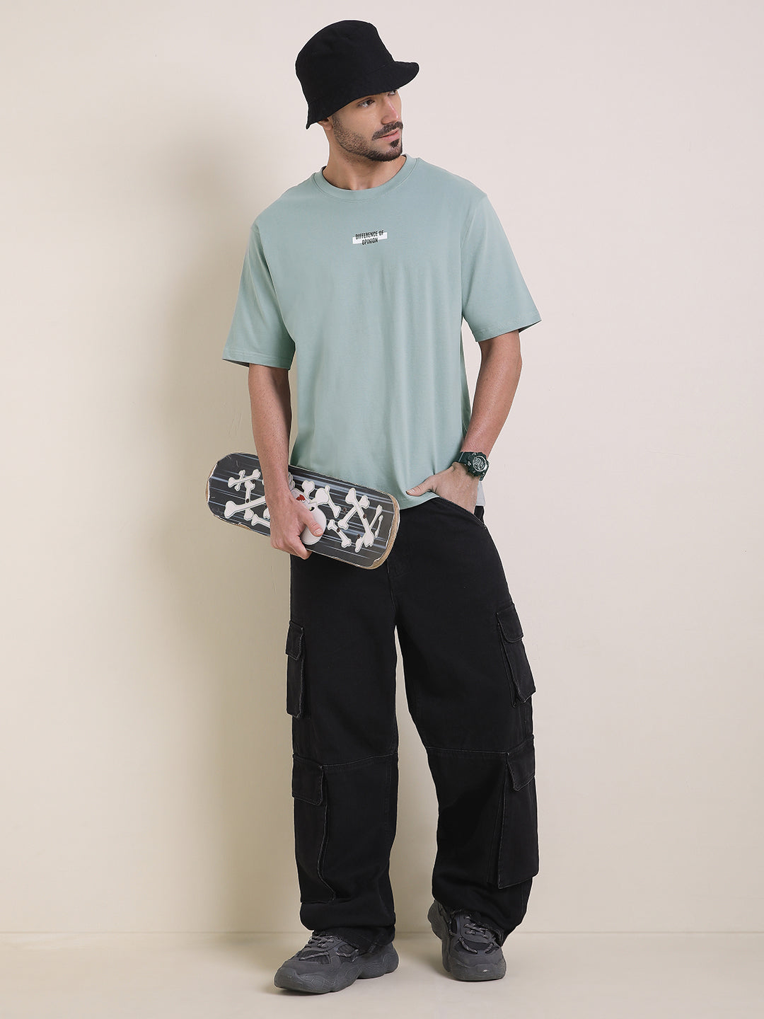 Mens Half Sleeve Round Neck Back Printed Oversized Fit Tshirts