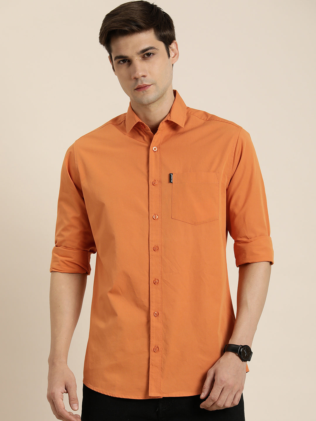 Mens Plain Full Sleeve Shirt With Pocket