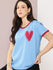 Womens Half Sleeve Round Neck Embroidered Boxy Fit Tshirts