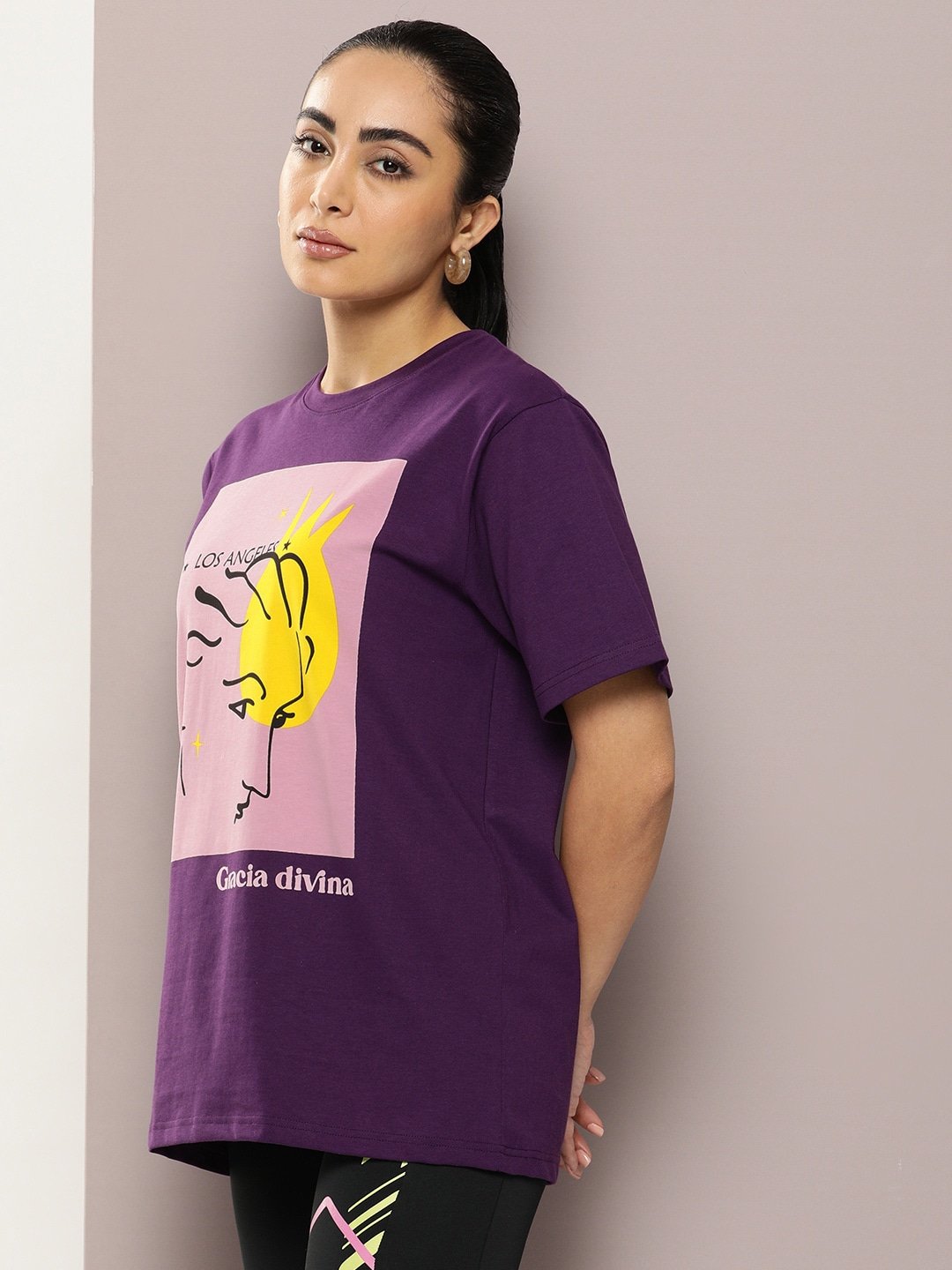 Womens Half Sleeve Round Neck Oversized Fit T-Shirts
